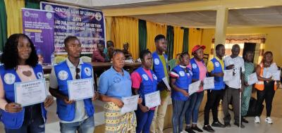 Twelve community mobilizers were awarded certificates after completing a two-day training